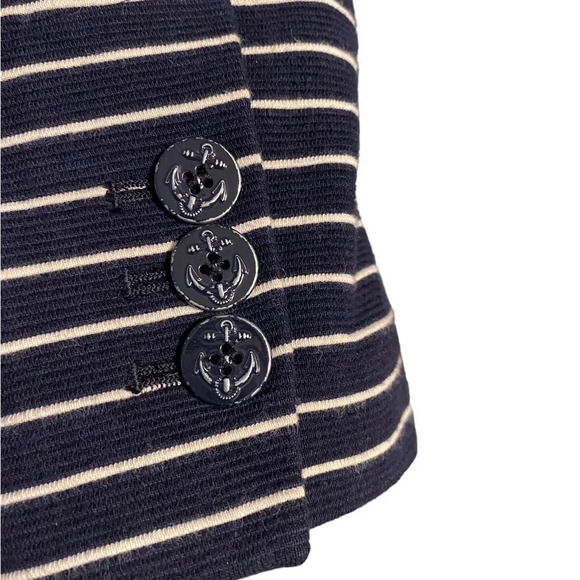 Talbots Navy White Striped Jacket Nautical Blazer - Picture 7 of 11